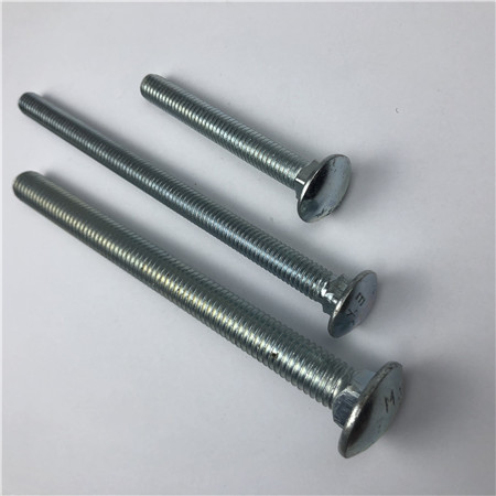 Zinc Plated 1/4 Inch 20 x 2 1/2 Inch Flat head Carriage Bolts Full Thread