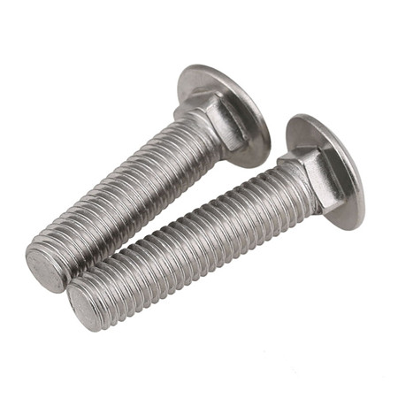 Plain M4 M5 M6 5/16''-18 316 stainless steel carriage bolt