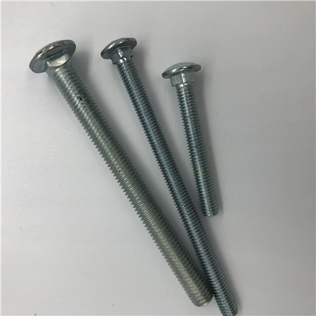 Round head oval neck carriage bolt with zinc plated