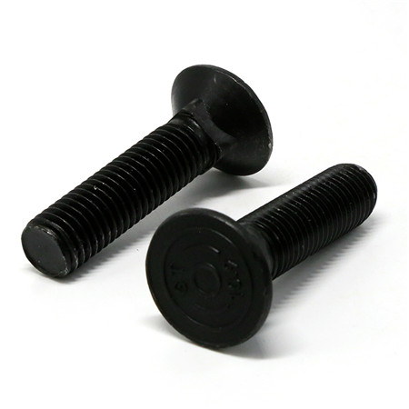 DIN 608 black oxide metric flat head carriage bolt class 12.9/ PERNO CAPACHO/coach DIN603 Railway Bolts Carriage Bolt DIN603