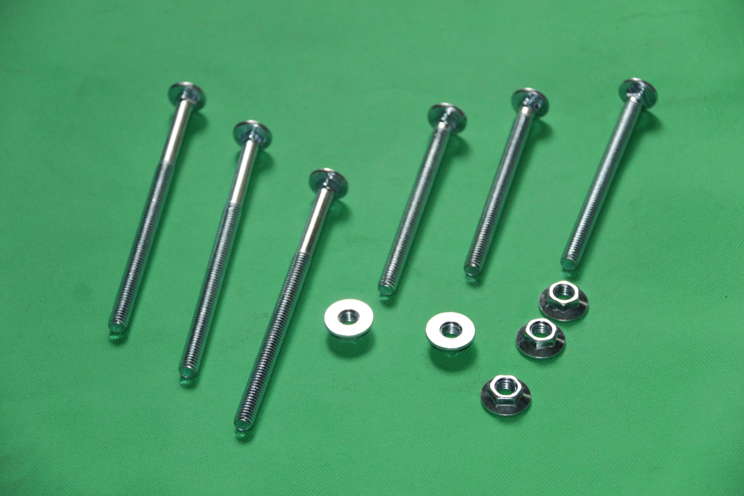 Carriage bolt with flange nut assembled