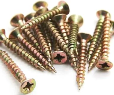 Chipboard screw 1022 case harden yellow zinc