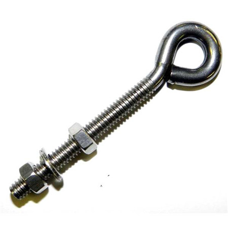 Pole line hardware One-piece forged oval eye bolt assembled with square nut with eye size 1 1/2 x 2 to secure thimbles