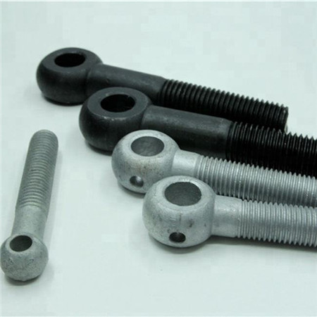 Iso Through Bolt Eye Bolt Mining 12Mm Eye Bolt Screw 100 Mm Thread Black Galvanized Eye Bolts 5/8