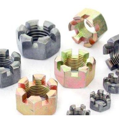 Carbon steel slotted castle nut zinc plated