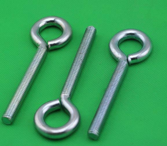 Low carbon steel eye bolt zinc plated white